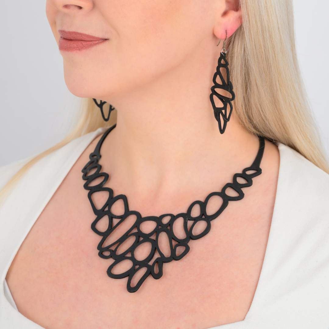Pebble Recycled Rubber Earrings - Eco-Friendly Jewellery